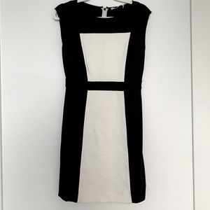 Black dress with white color block
